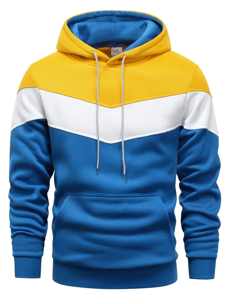 Trendiger Colour Block Hoodie mit Kängurutasche