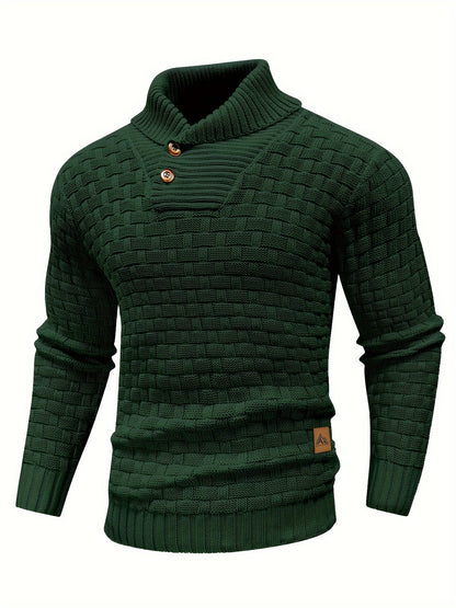 Moderner Herren-Pullover mit Waffelmuster und hohem Stretchanteil