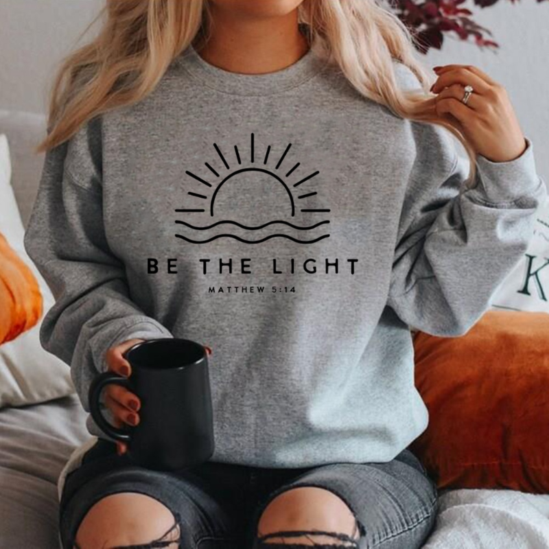 Modischer Pullover im „Be The Light“-Design für Frauen