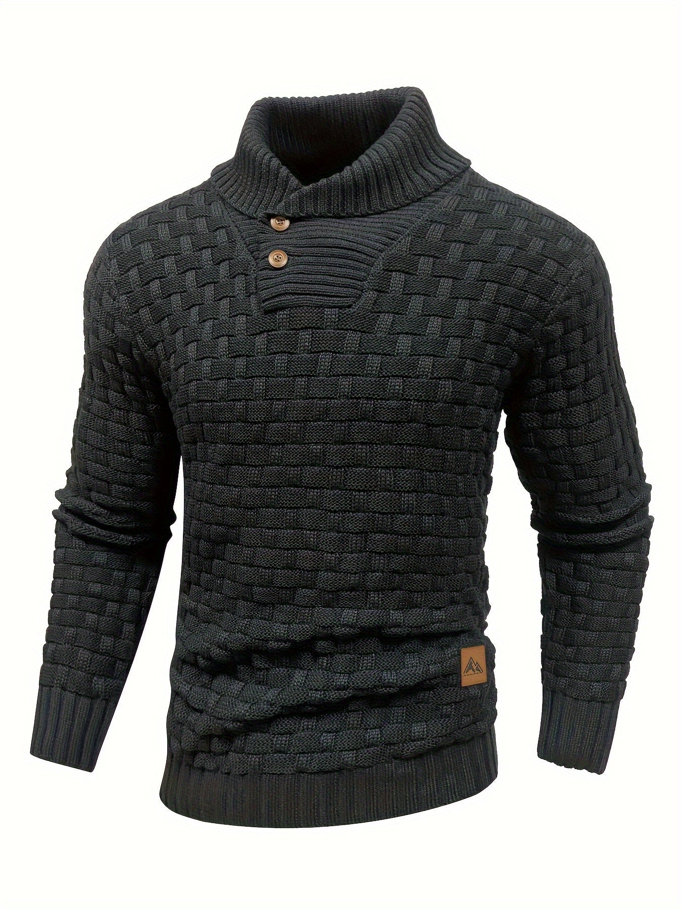 Moderner Herren-Pullover mit Waffelmuster und hohem Stretchanteil