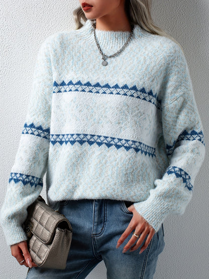 Niedlicher Damen-Pullover mit Schneeflocken-Muster