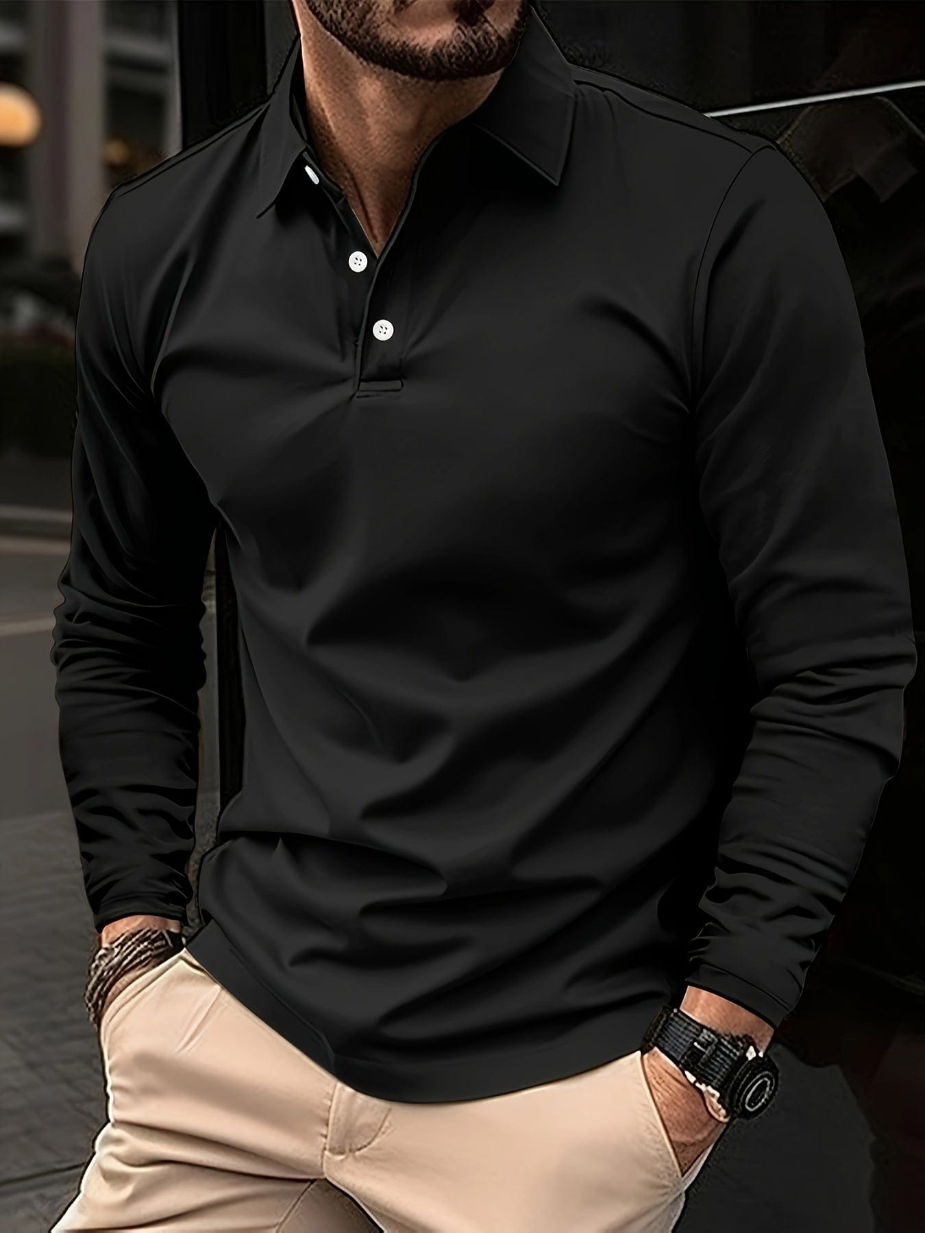 Daniel Shirt | Stilvolles und bequemes Langarm-Poloshirt für Männer