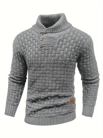 Moderner Herren-Pullover mit Waffelmuster und hohem Stretchanteil