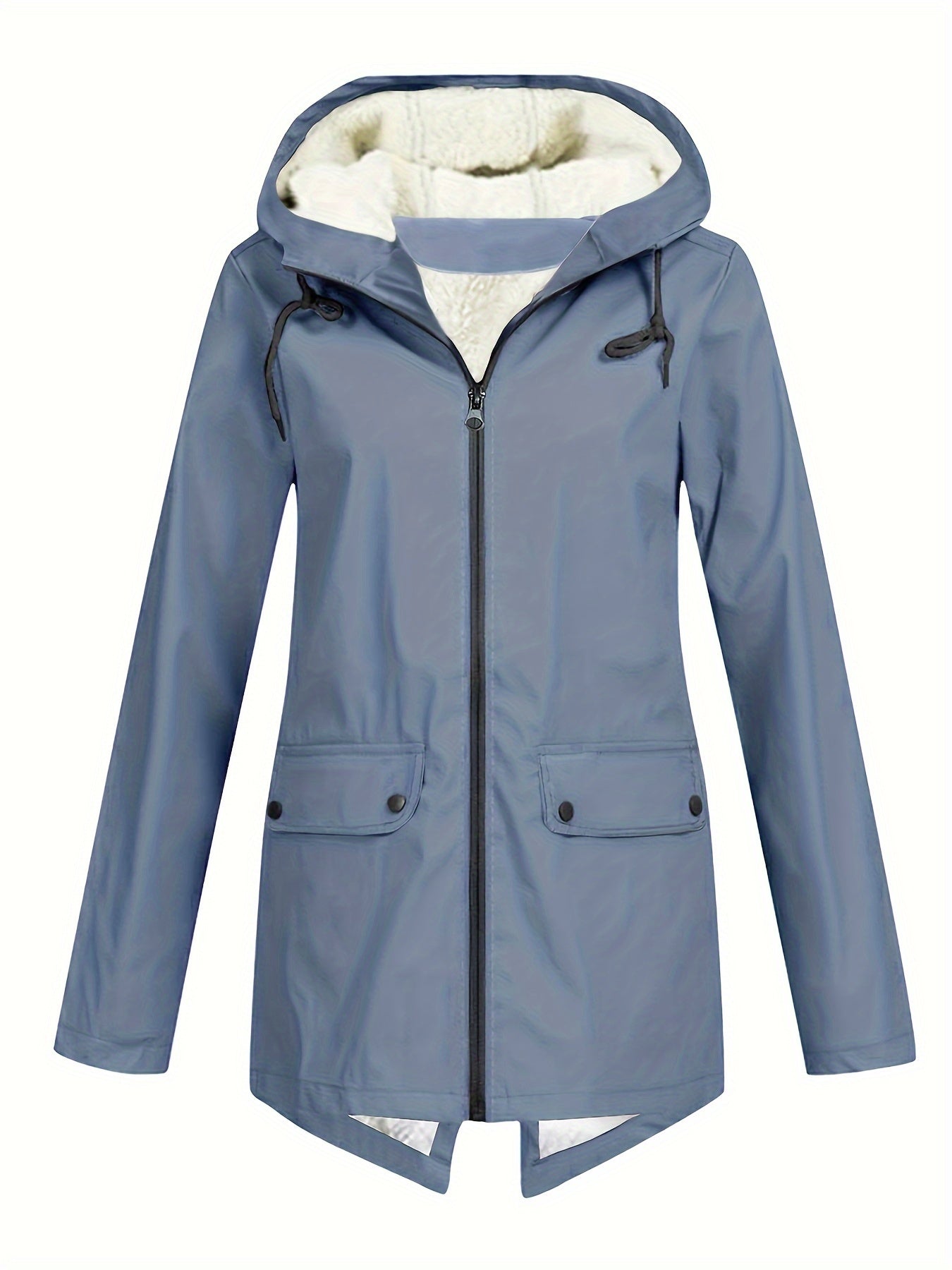 Reißverschluss-Hoodie-Jacke mit Klappentaschen – Lässige Windbreaker-Jacke mit Kordelzug