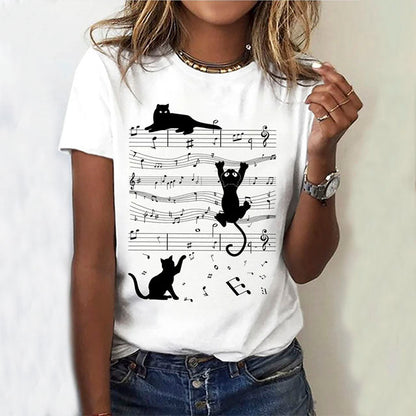 Niedliche musikalische Katzen Damen Shirt