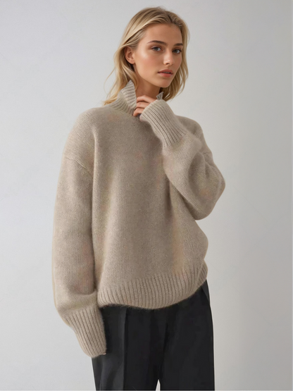 Modischer Damen-Strickpullover mit elegantem Rollkragen