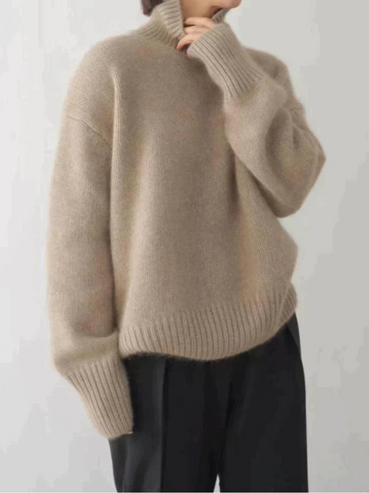 Modischer Damen-Strickpullover mit elegantem Rollkragen