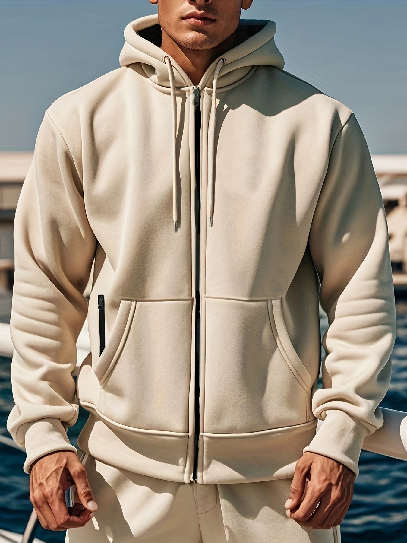 Herren Zip-Up Hoodie mit Fronttaschen