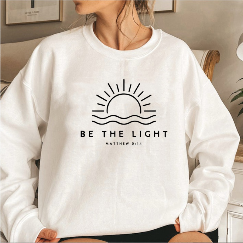 Modischer Pullover im „Be The Light“-Design für Frauen