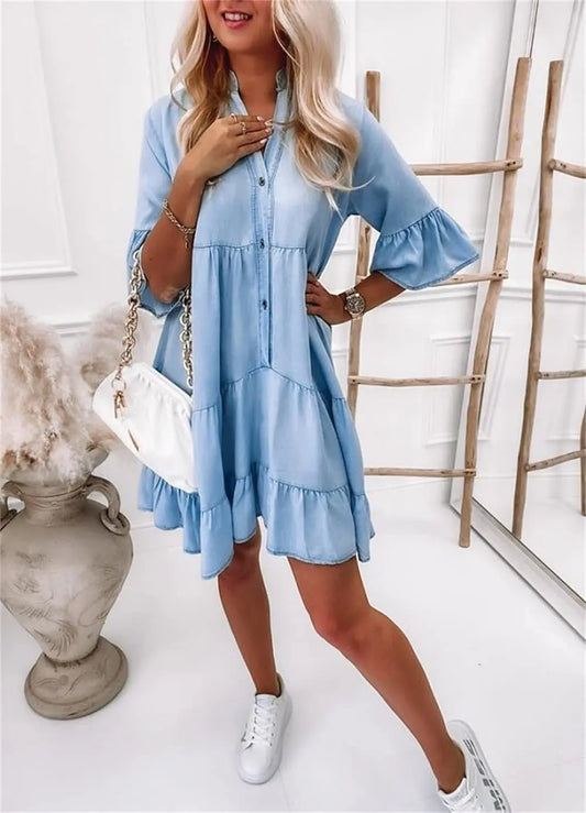 Nicole Dress | Klassisches Denim-Kleid für Frauen