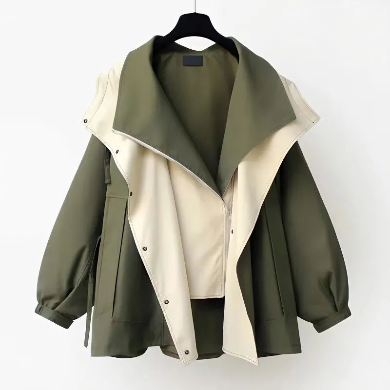 Trendiger asymmetrischer Trenchcoat für Damen