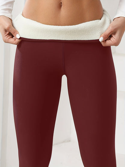 Plüschgefütterte High-Stretch-Winter-Leggings für Outdoor-Lauf und Yoga