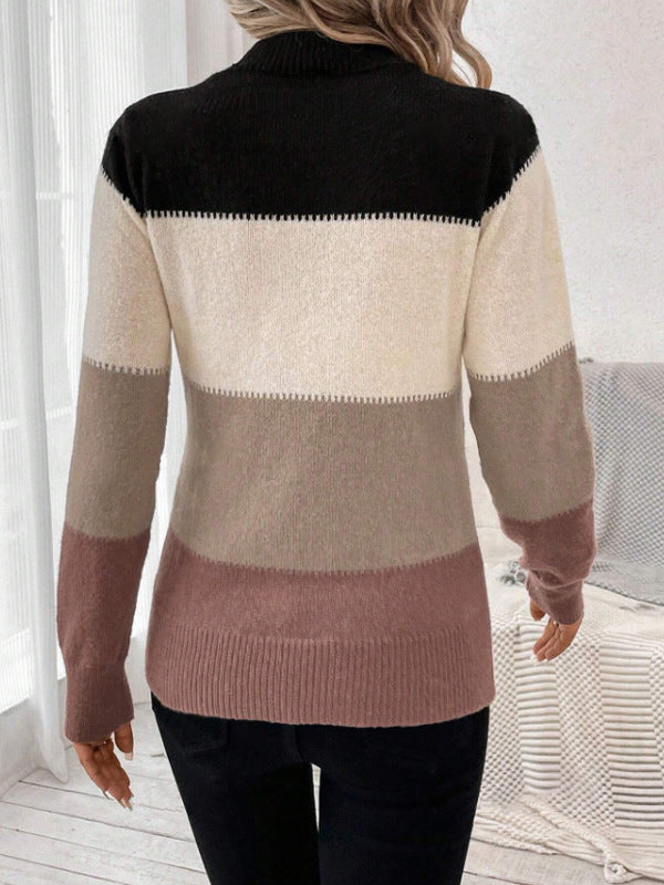 Stilvoller Farbblock-Strickpullover für moderne Eleganz