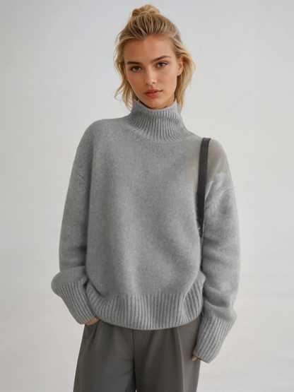 Modischer Damen-Strickpullover mit elegantem Rollkragen