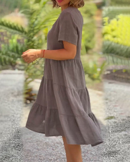 Petra | Damen V-Ausschnitt Freizeitkleid