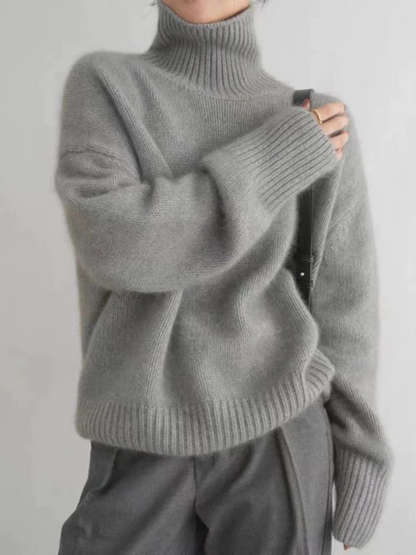 Modischer Damen-Strickpullover mit elegantem Rollkragen