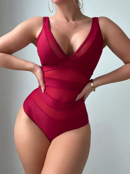 Dianna Swimsuit | Sexy V-Ausschnitt Rückenfrei Badeanzug