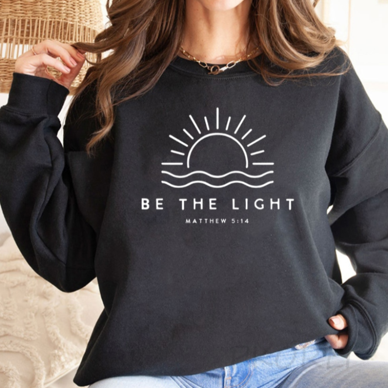 Modischer Pullover im „Be The Light“-Design für Frauen