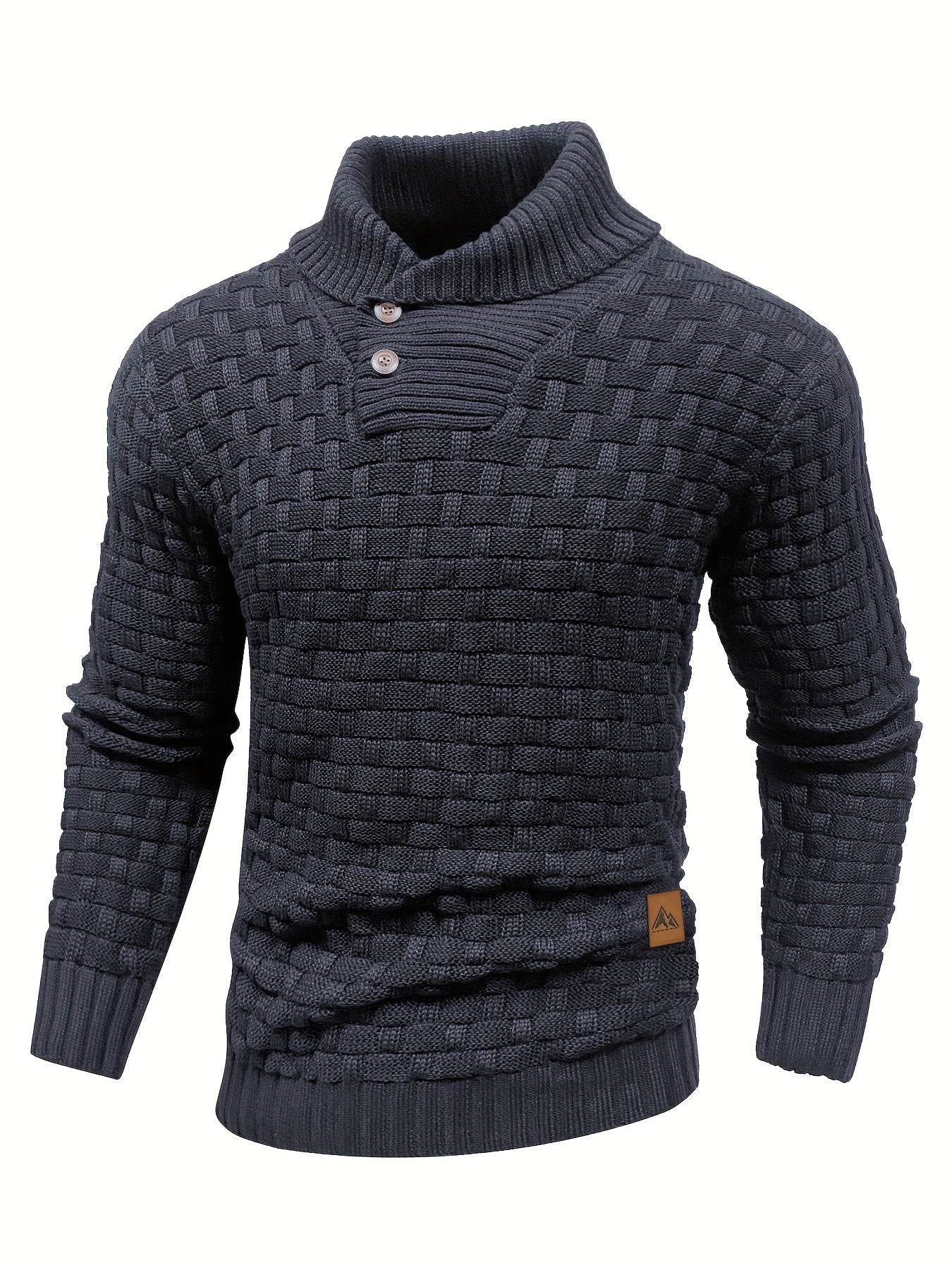 Moderner Herren-Pullover mit Waffelmuster und hohem Stretchanteil