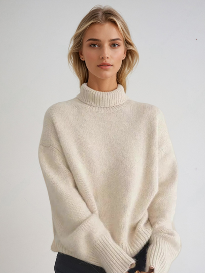 Modischer Damen-Strickpullover mit elegantem Rollkragen