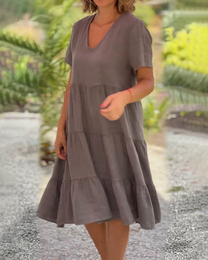 Petra | Damen V-Ausschnitt Freizeitkleid