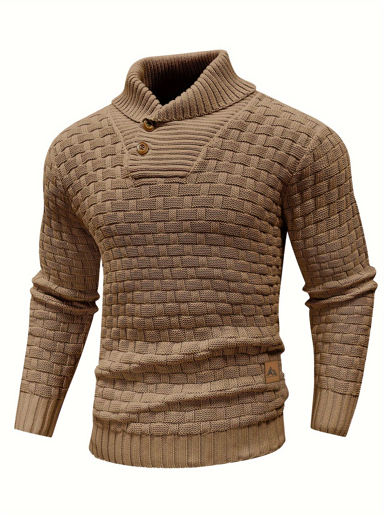 Moderner Herren-Pullover mit Waffelmuster und hohem Stretchanteil