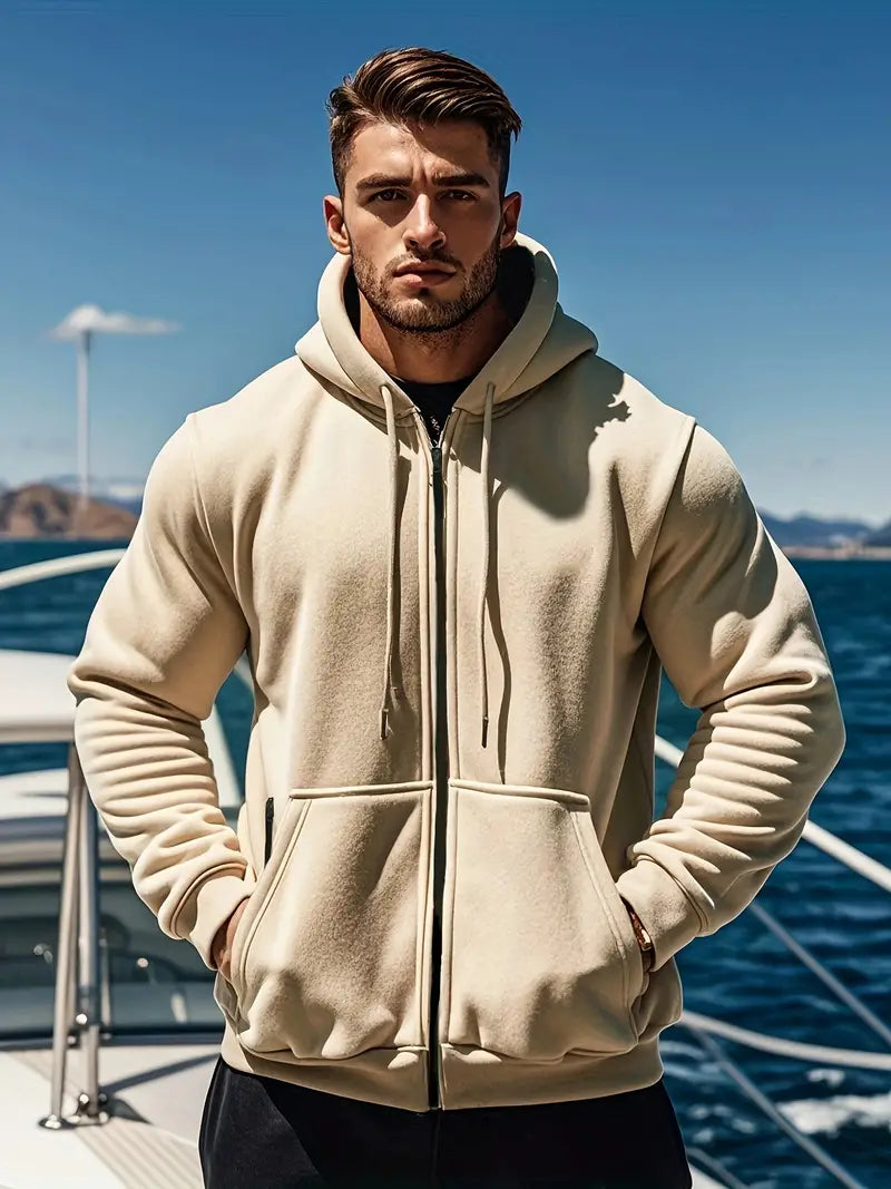 Herren Zip-Up Hoodie mit Fronttaschen