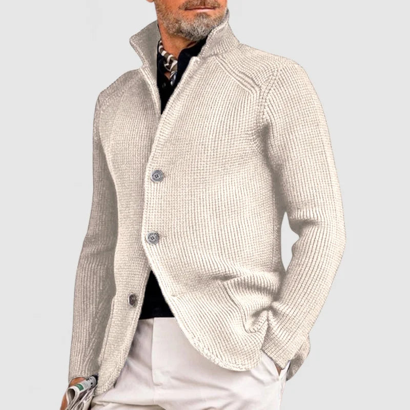 Luxuriöse Komfort-Strickjacke aus Cord für Herren