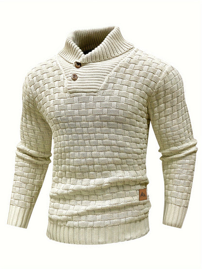 Moderner Herren-Pullover mit Waffelmuster und hohem Stretchanteil