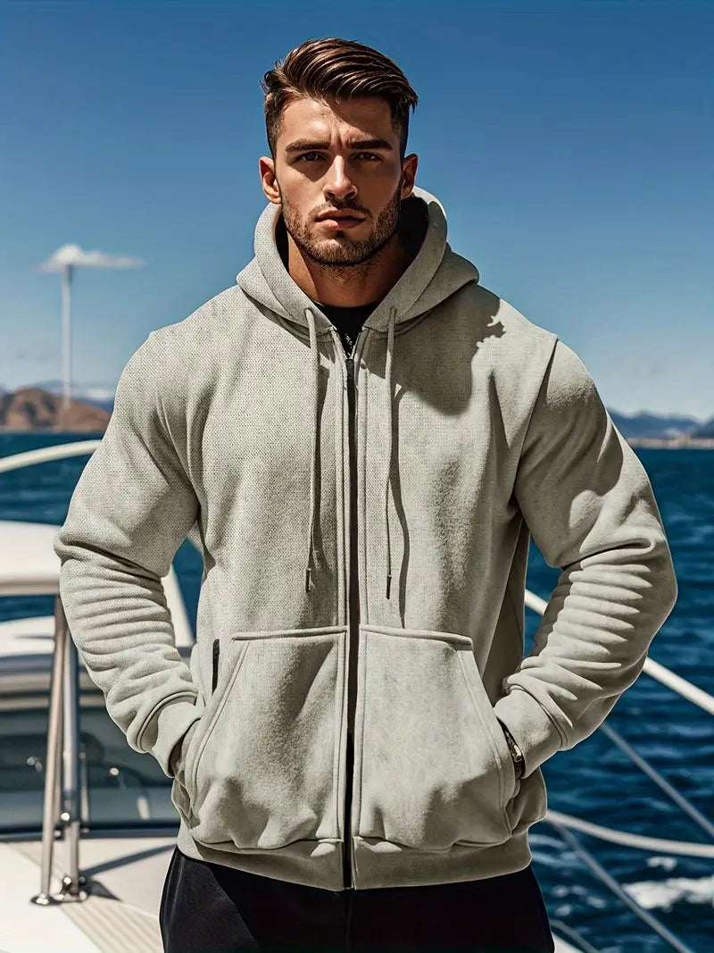 Herren Zip-Up Hoodie mit Fronttaschen