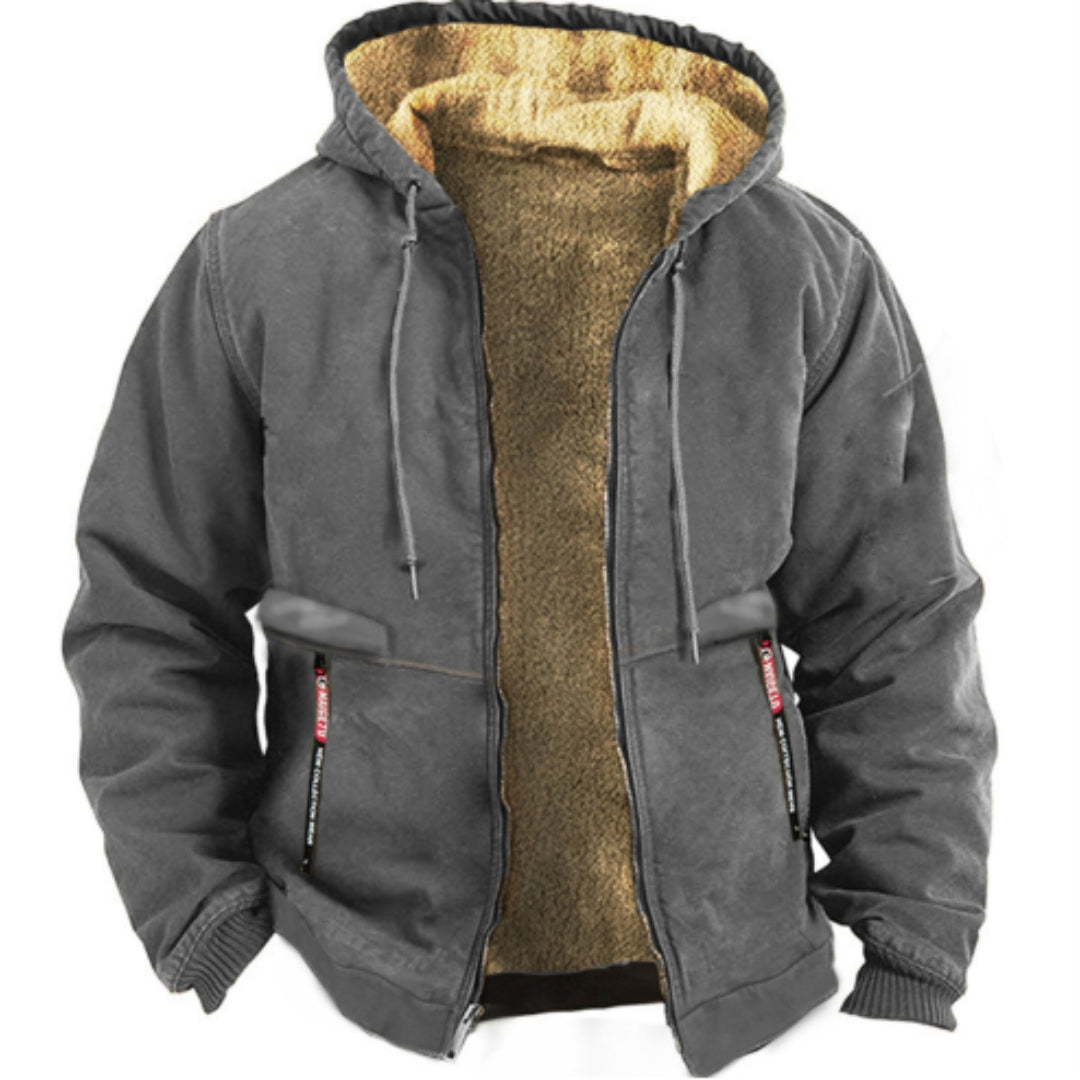 Trendige Herren-Winterjacke mit Kapuze und Fleece-Futter