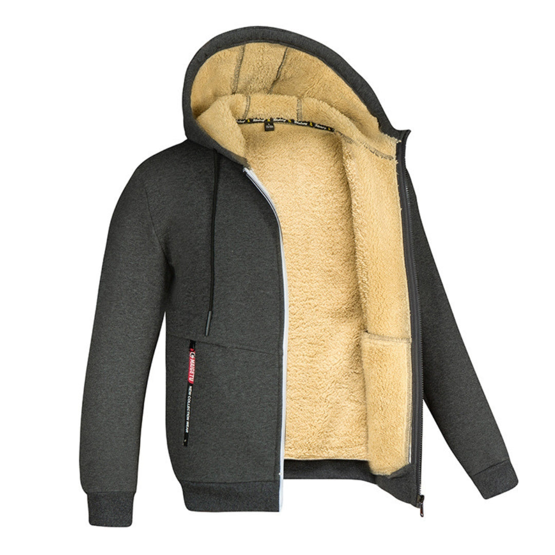 Trendige Herren-Winterjacke mit Kapuze und Fleece-Futter