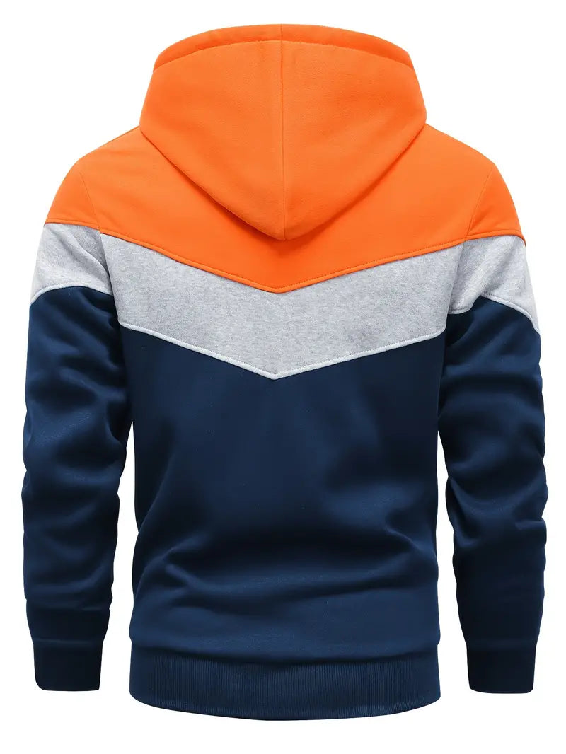 Trendiger Colour Block Hoodie mit Kängurutasche