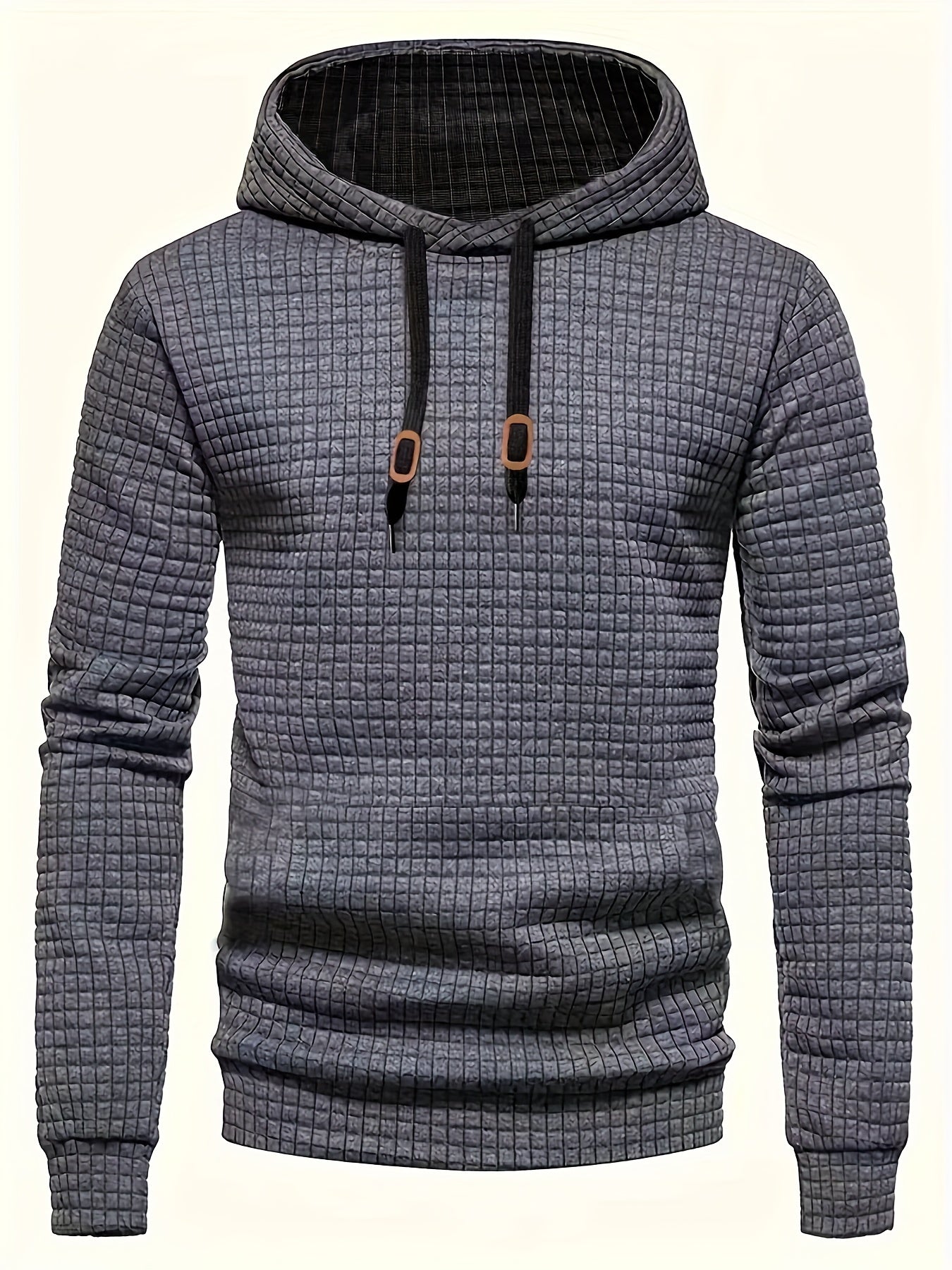 Trendiger Herren-Hoodie im urbanen Stil mit Waffelmuster