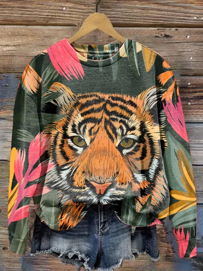 Schicker Damen Pullover mit Tigerstreifen