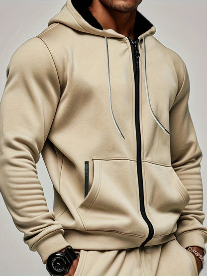 Herren Zip-Up Hoodie mit Fronttaschen