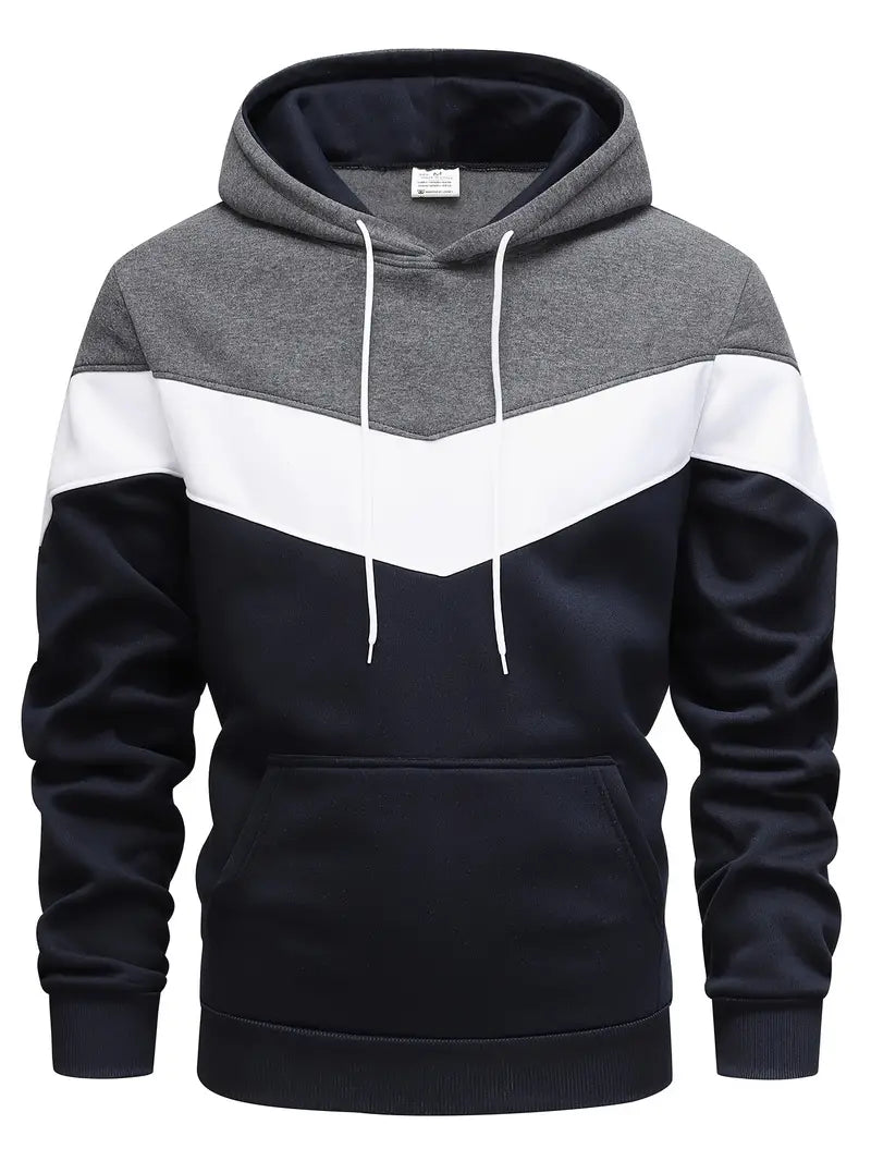 Trendiger Colour Block Hoodie mit Kängurutasche