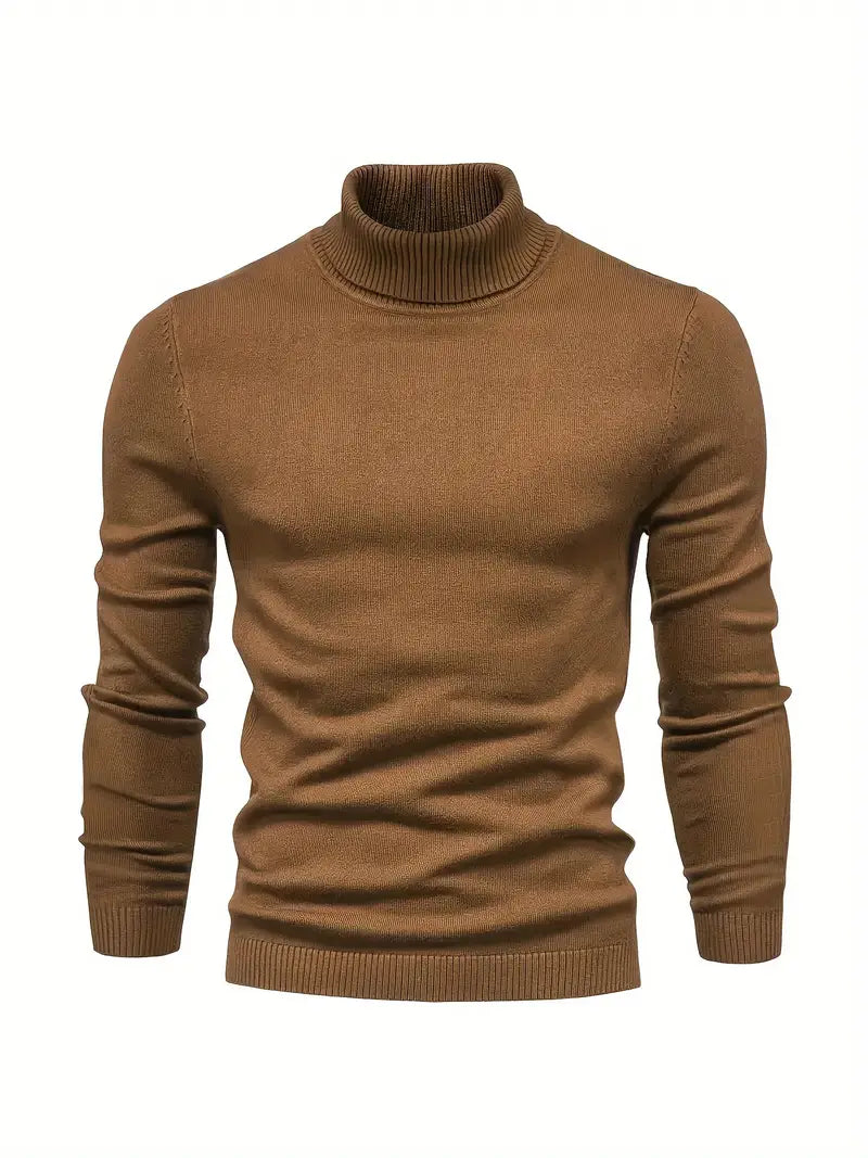 Vielseitiger Herrenstrickpullover mit hohem Kragen für kalte Tage