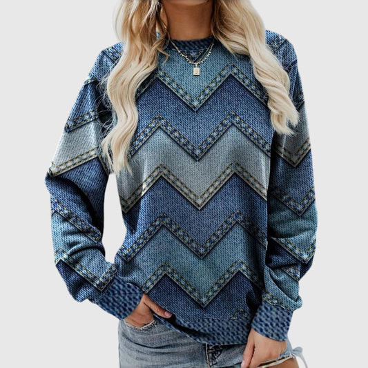 Stylischer und gemütlicher geometrischer Pullover für Frauen