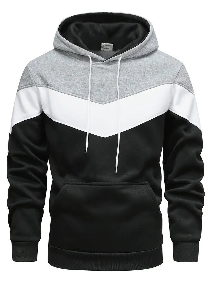 Trendiger Colour Block Hoodie mit Kängurutasche