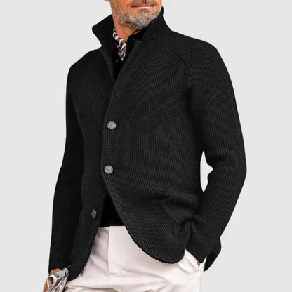 Luxuriöse Komfort-Strickjacke aus Cord für Herren