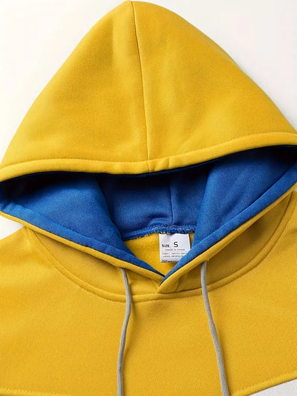 Trendiger Colour Block Hoodie mit Kängurutasche