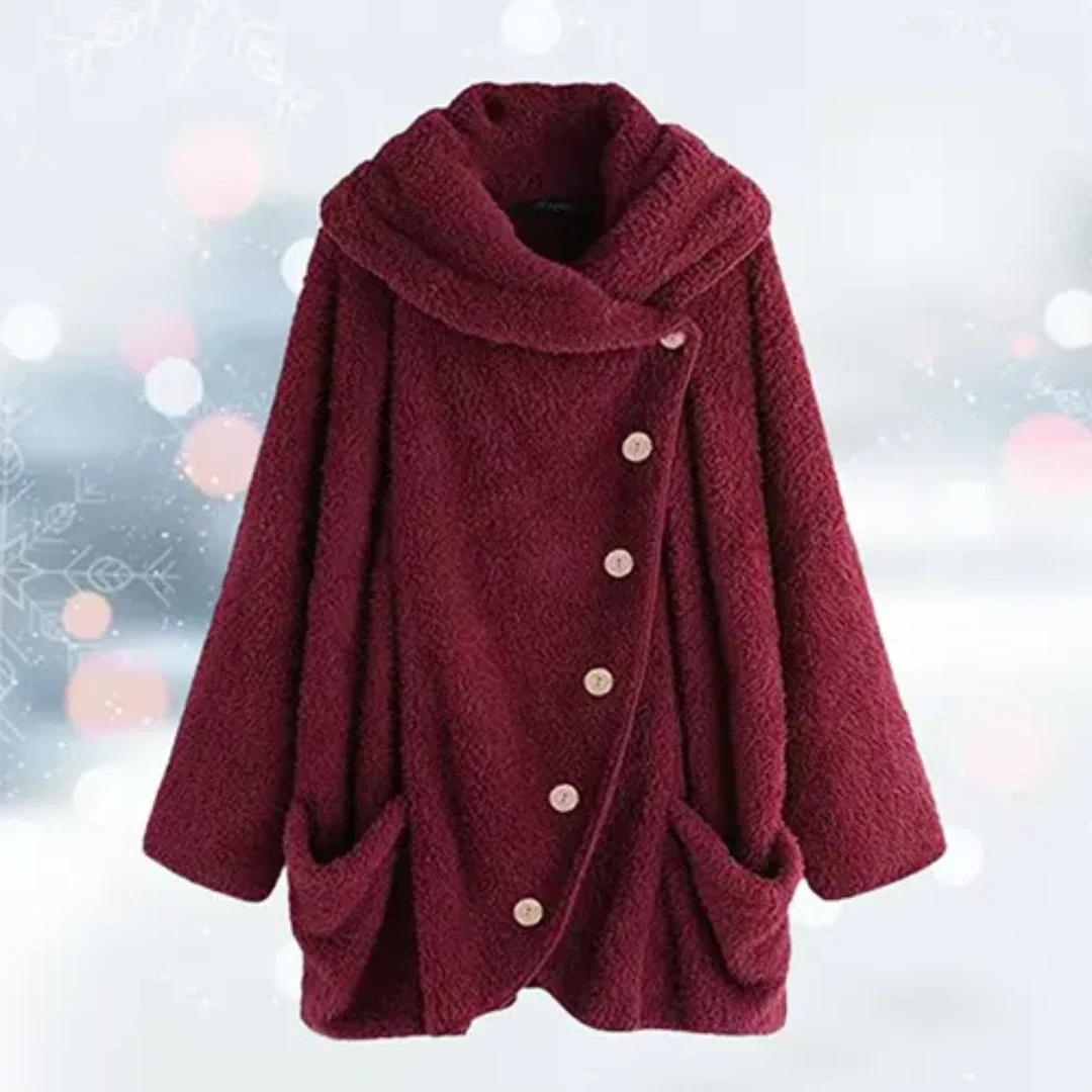 Stylische Winter-Strickjacke mit Kapuze für Frauen