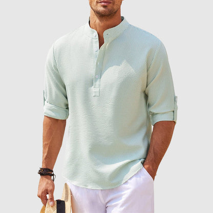 Caleb | Henley-Top-Hemd für Männe