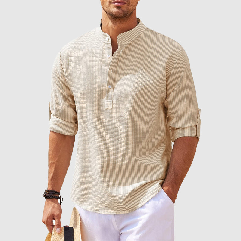 Caleb | Henley-Top-Hemd für Männe