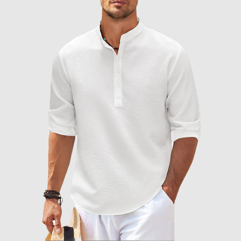 Caleb | Henley-Top-Hemd für Männe