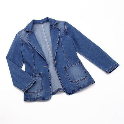 Urban Style Denim-Blazer mit einem Knopf