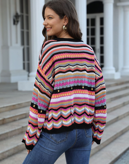 Vibrierende langärmelige Strickpullover für Frauen