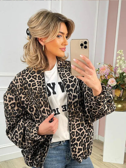 Stylische Jacke mit Leopardenmuster für Damen