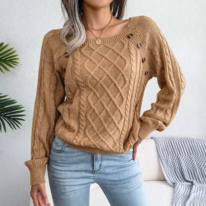 Eleganter Zopfstrickpullover für Frauen - zeitloser Stil